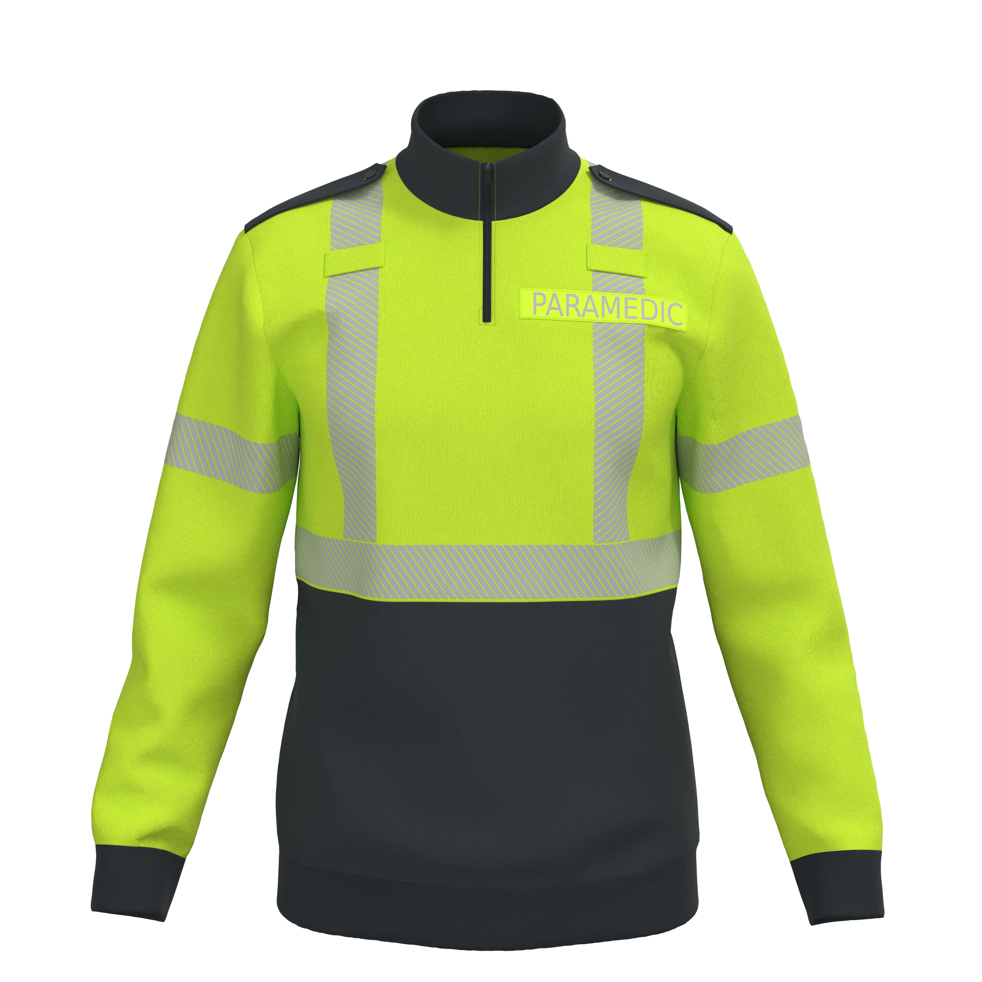 Men's Fleece 1-4 Zip Yellow-Navy Front